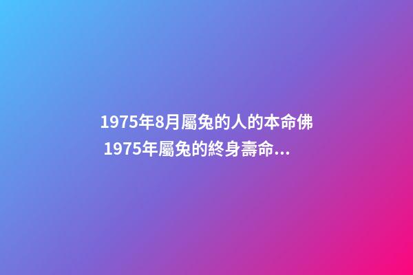 1975年8月屬兔的人的本命佛 1975年屬兔的終身壽命1975年屬兔的壽命多長(zhǎng)-第1張-觀點(diǎn)-玄機(jī)派